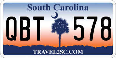 SC license plate QBT578