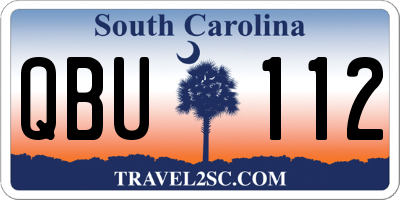 SC license plate QBU112