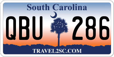 SC license plate QBU286