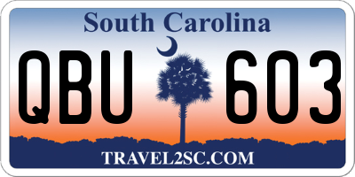 SC license plate QBU603