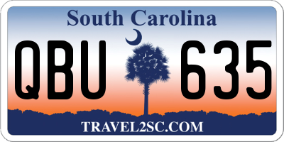 SC license plate QBU635