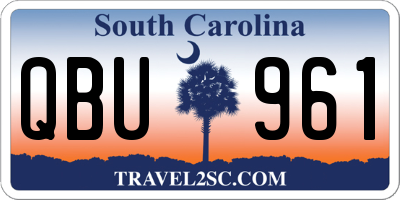 SC license plate QBU961