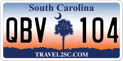 SC license plate QBV104