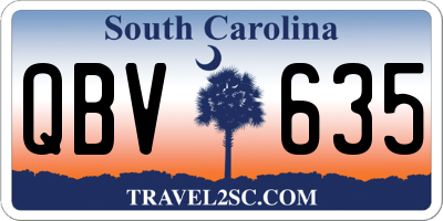 SC license plate QBV635