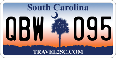 SC license plate QBW095
