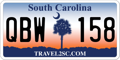 SC license plate QBW158