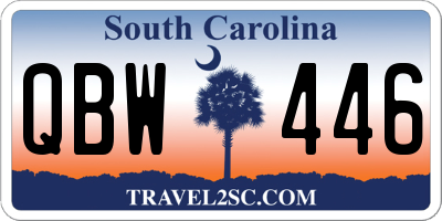SC license plate QBW446