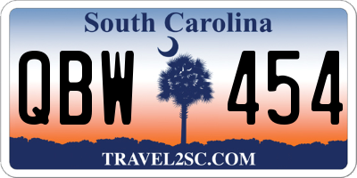 SC license plate QBW454