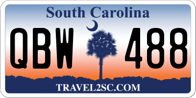 SC license plate QBW488