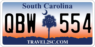 SC license plate QBW554