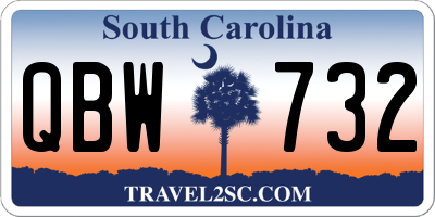 SC license plate QBW732