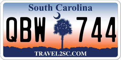 SC license plate QBW744