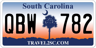 SC license plate QBW782