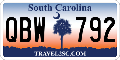 SC license plate QBW792