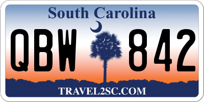 SC license plate QBW842
