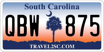 SC license plate QBW875