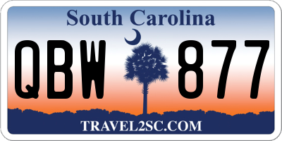 SC license plate QBW877