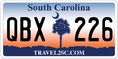 SC license plate QBX226