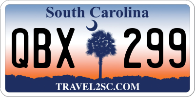 SC license plate QBX299
