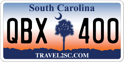 SC license plate QBX400