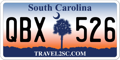 SC license plate QBX526