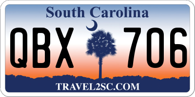 SC license plate QBX706
