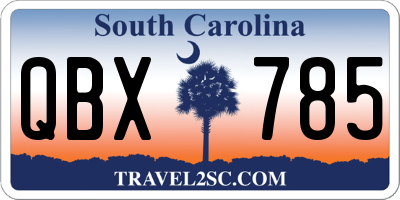 SC license plate QBX785