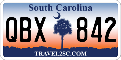 SC license plate QBX842