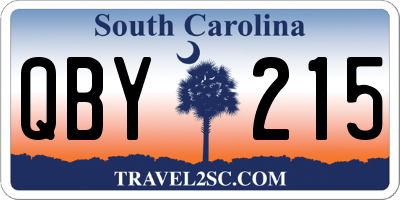 SC license plate QBY215