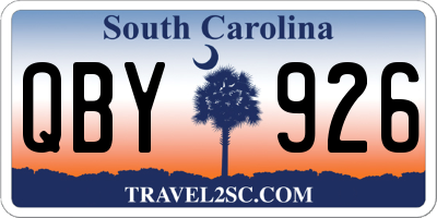 SC license plate QBY926