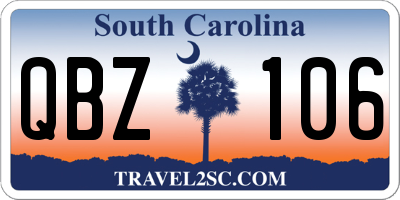 SC license plate QBZ106