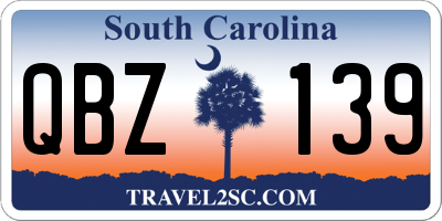SC license plate QBZ139