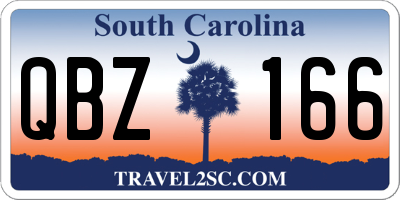 SC license plate QBZ166