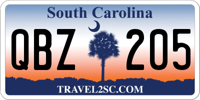 SC license plate QBZ205