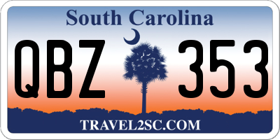 SC license plate QBZ353