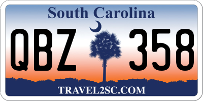 SC license plate QBZ358