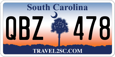 SC license plate QBZ478