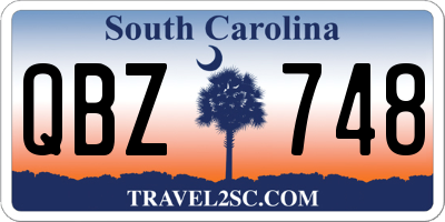 SC license plate QBZ748