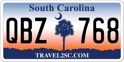 SC license plate QBZ768