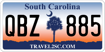 SC license plate QBZ885