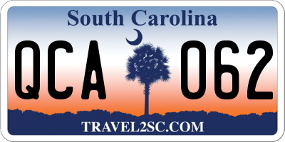 SC license plate QCA062
