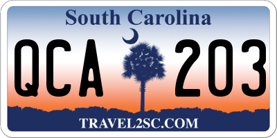 SC license plate QCA203