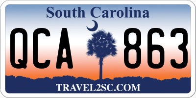 SC license plate QCA863