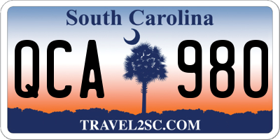 SC license plate QCA980
