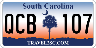 SC license plate QCB107