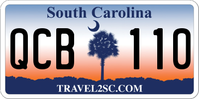 SC license plate QCB110