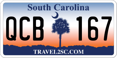 SC license plate QCB167