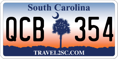 SC license plate QCB354