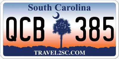 SC license plate QCB385