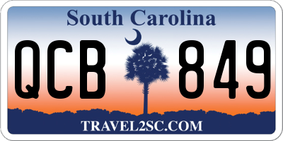 SC license plate QCB849